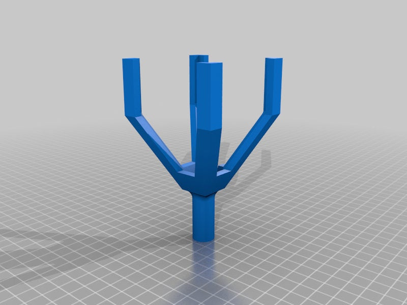 a 3d image of a blue object on a gray background