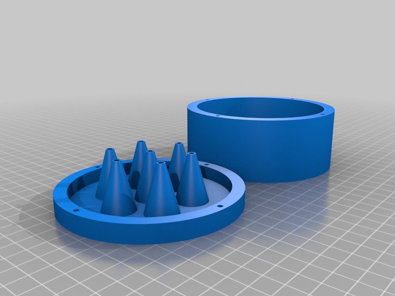 a 3d model of a cone and cone base