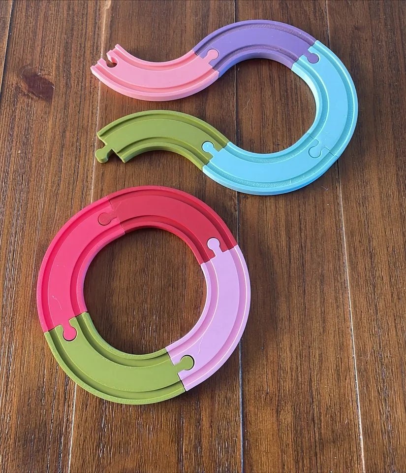 Brio Compatible 90 Degree Turn Wooden Train Track | 3D Printed Wooden Train Track Parts (TR-20)