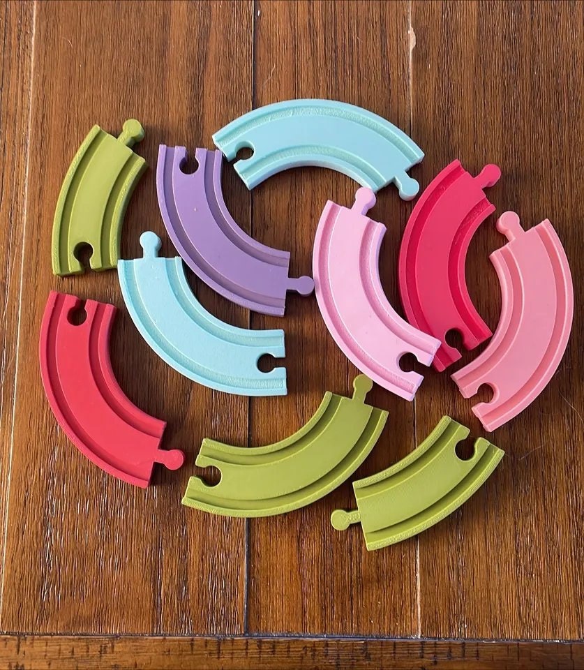 Brio Compatible 90 Degree Turn Wooden Train Track | 3D Printed Wooden Train Track Parts (TR-20)