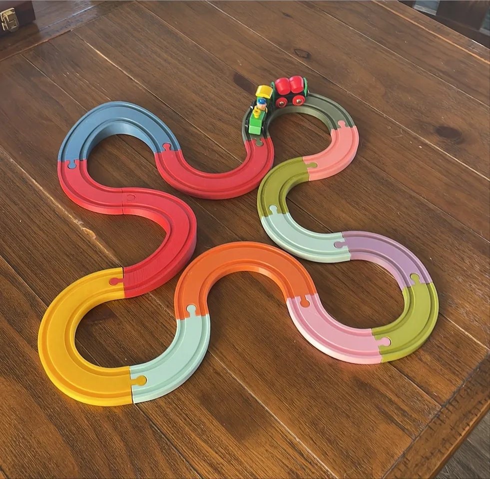Brio Compatible 90 Degree Turn Wooden Train Track | 3D Printed Wooden Train Track Parts (TR-20)