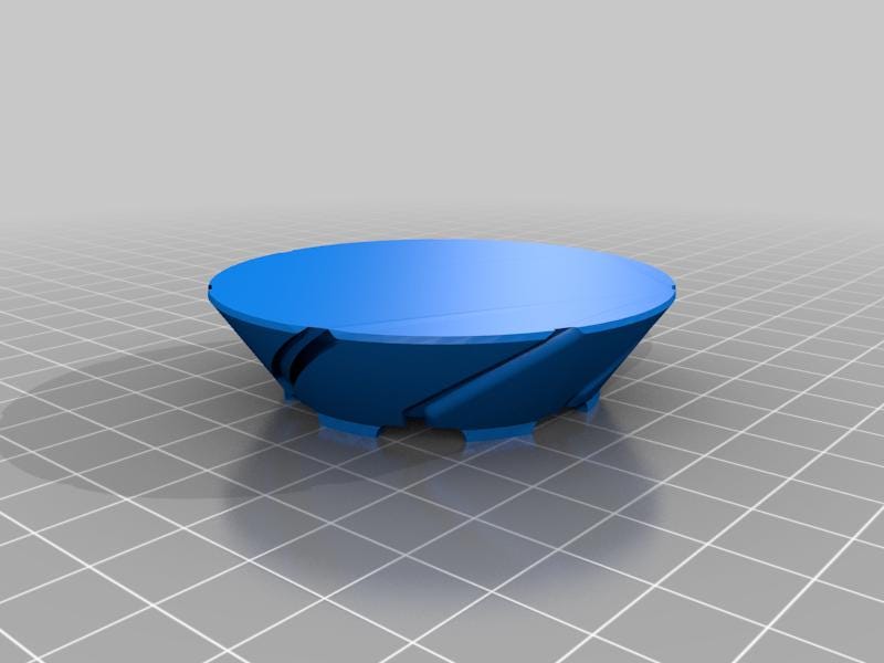 a blue table sitting on top of a tiled floor