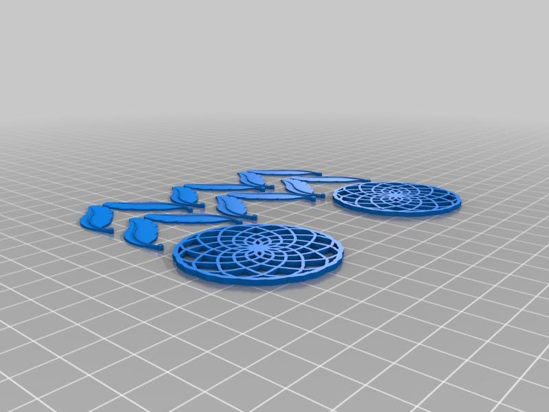a computer generated image of a group of blue objects