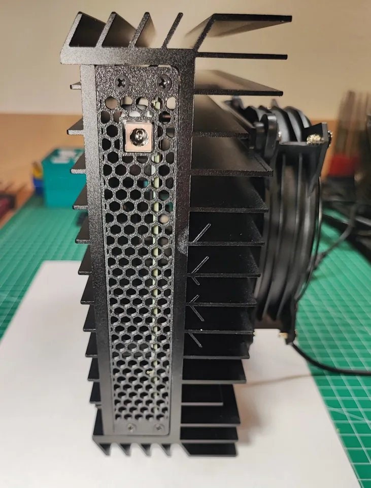 a computer tower sitting on top of a table