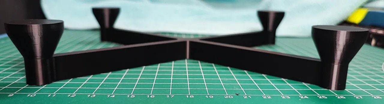 a close up of a black object on a table