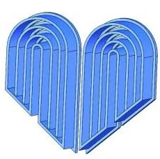a 3d image of a set of blue arches