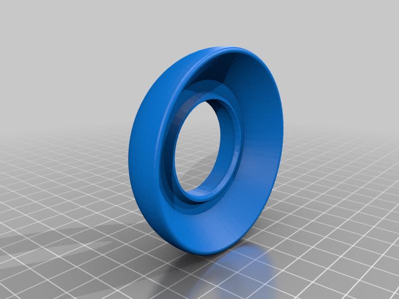 a 3d image of a blue object on a gray background