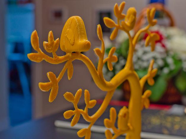 a close up of a yellow plastic tree