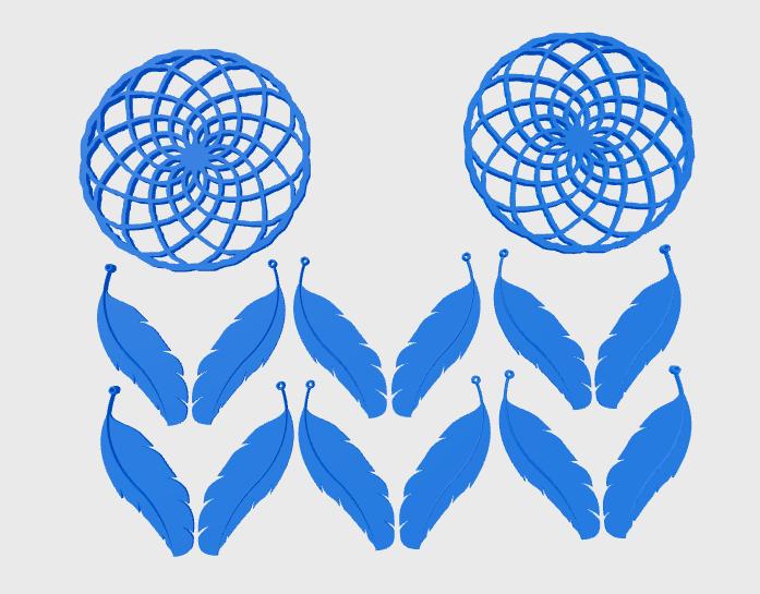 a group of blue feathers sitting next to each other