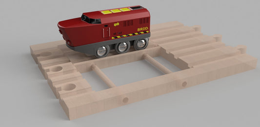 Wooden Train Brio Side Track | 3D Printed Wooden Train Track Parts (TR-06)