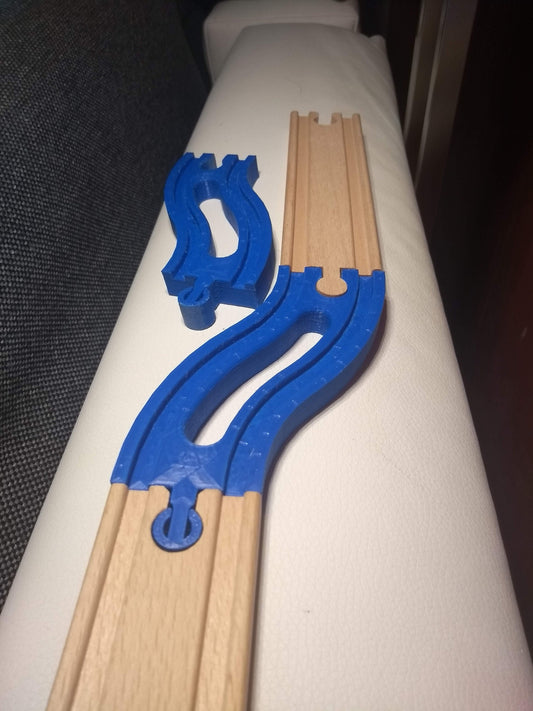 S type / Avoiding Train Track | 3D Printed Wooden Train Track Parts (TR-18)