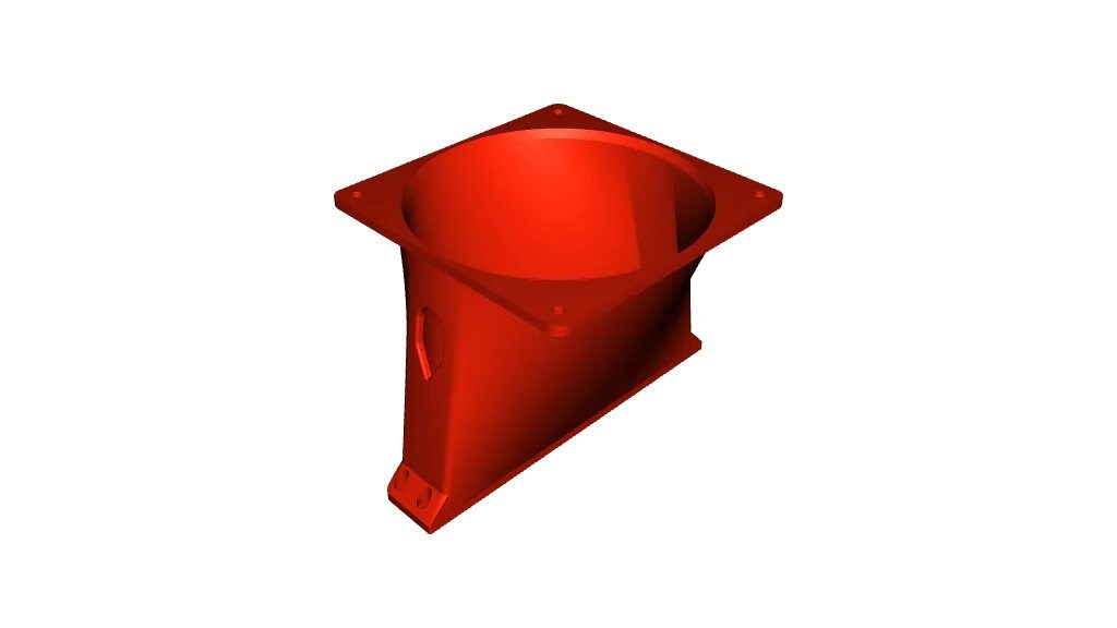 a red object on a white background