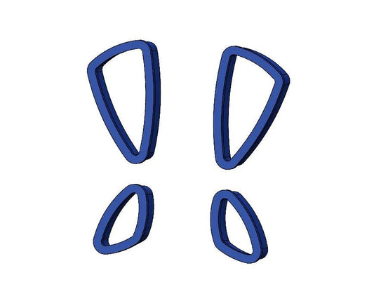 a pair of blue scissors sitting on top of a white surface